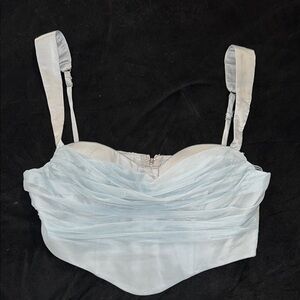 Elegant Light Blue Bustier Top